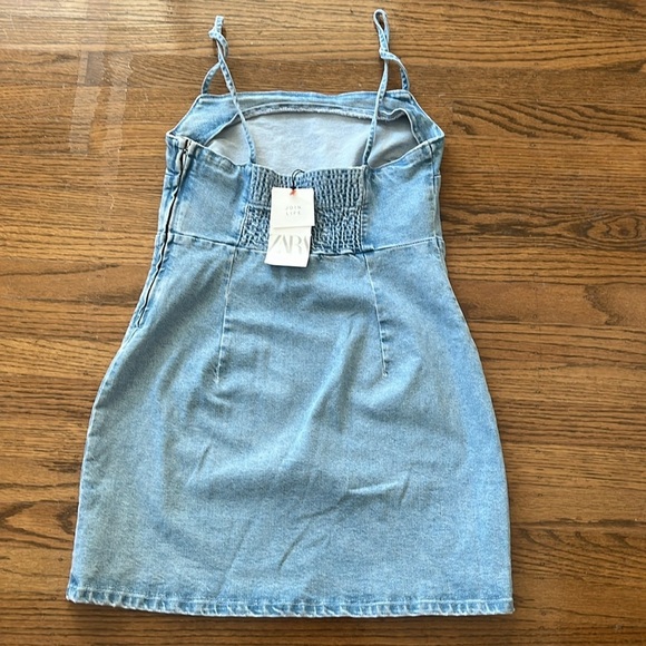 ZARA  Tank Denim Dress Size L New With Tag - Picture 8 of 9